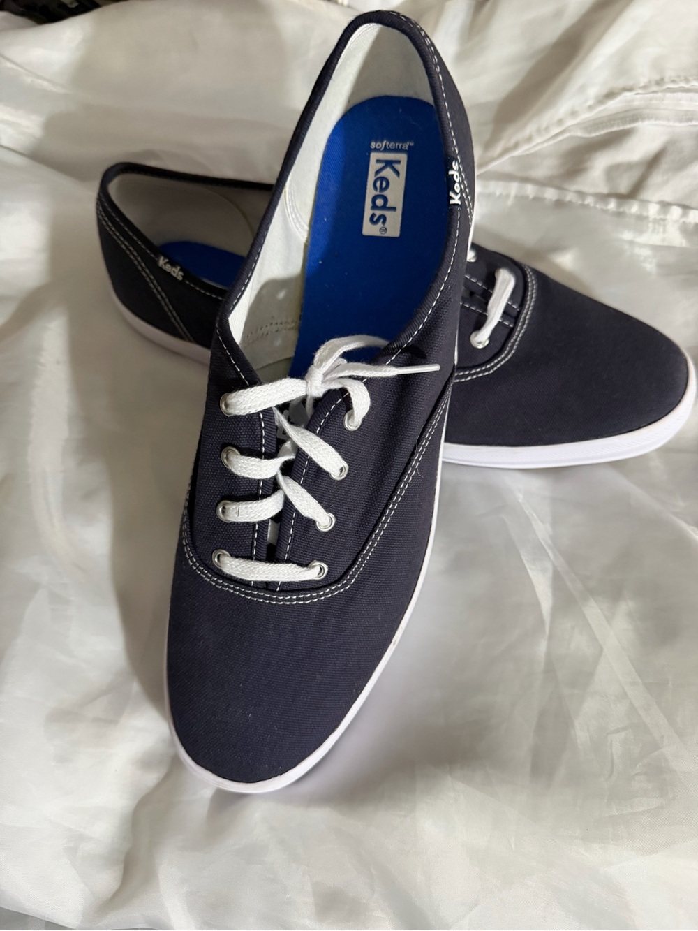 NEW Keds Navy Canvas Sneakers Women’s Size 11 | Classic Lace-Up | Never Worn - Picture 4 of 5